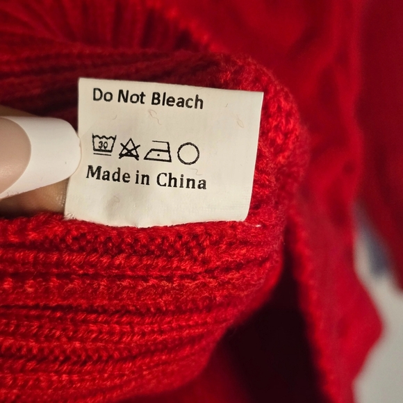 Knit Turtleneck Sweater Toddler Unisex Size 4T Red Soft Pullover - Picture 11 of 11